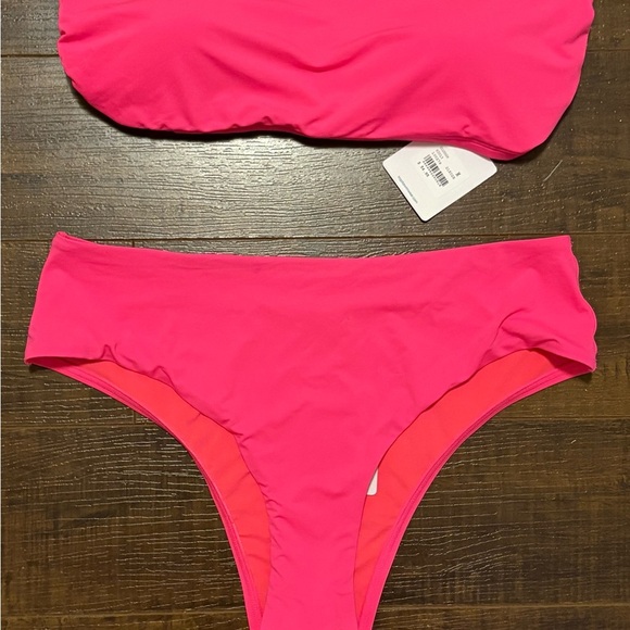 Hot Pink NWT Bandeau Bikini Set - Picture 1 of 3